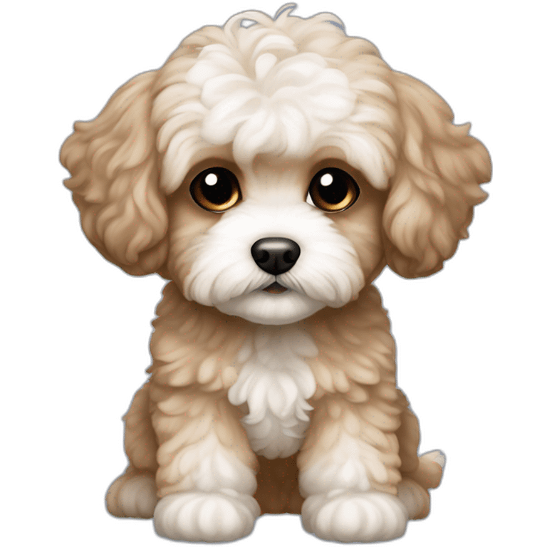 Maltipoo boy light brown dark brown ears emoji