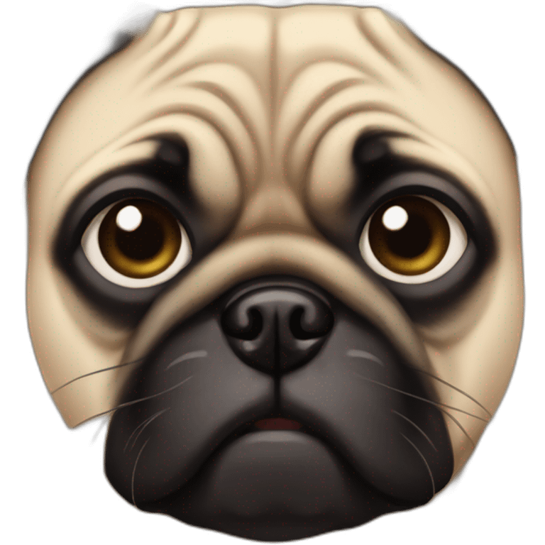 Person making Pug face emoji