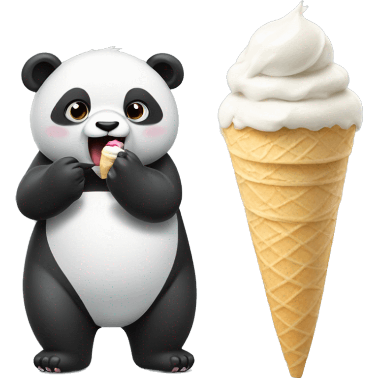 Panda eating ice cream emoji