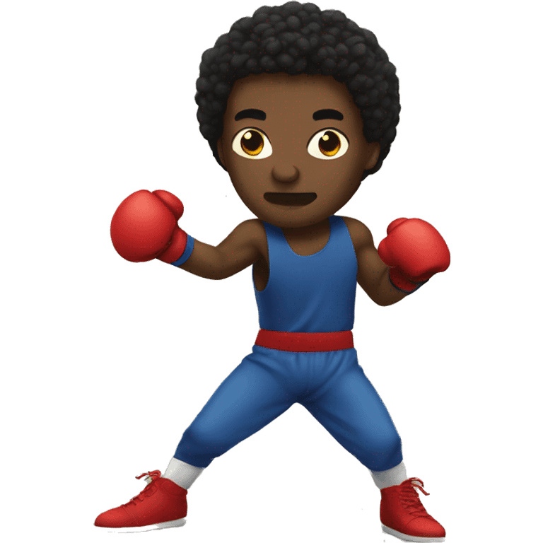 Black man boxing emoji