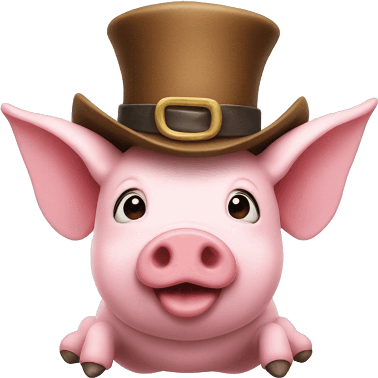 flying pig in a hat emoji