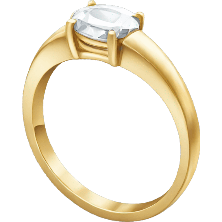 gold ring with an oval cut diamond emoji