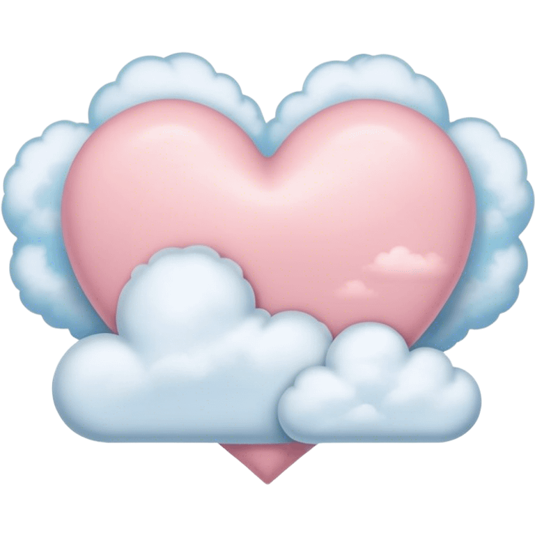 Pastel heart with clouds emoji