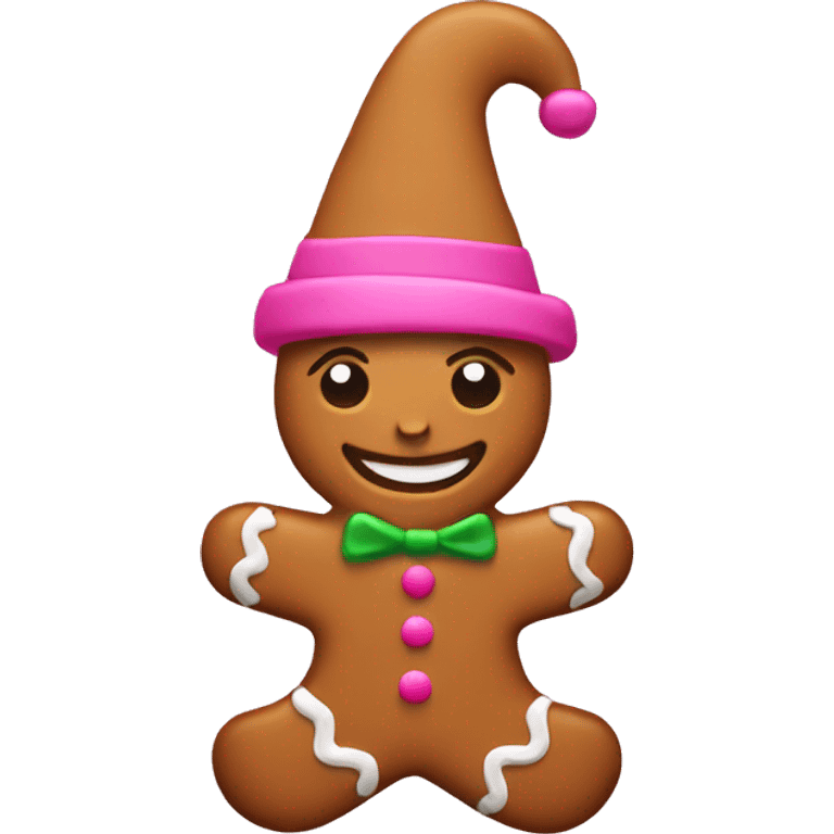 Gingerbread with pink hat emoji