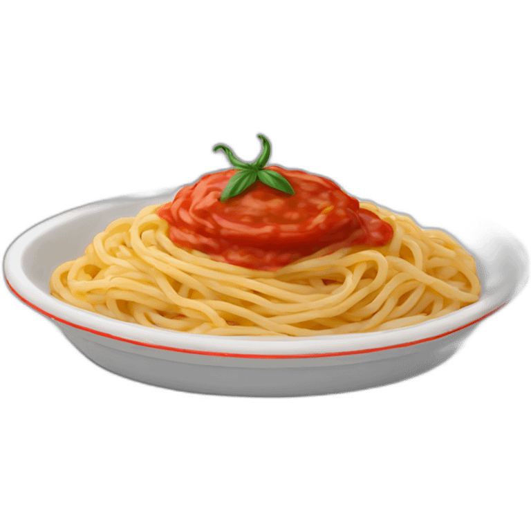 tomato sauce spaghetti in a flat dish emoji