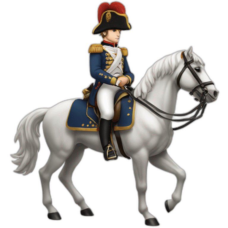 napoléon en uniforme de guerre sur un cheval blanc emoji