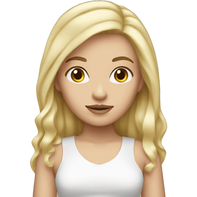 White girl blonde hair   emoji