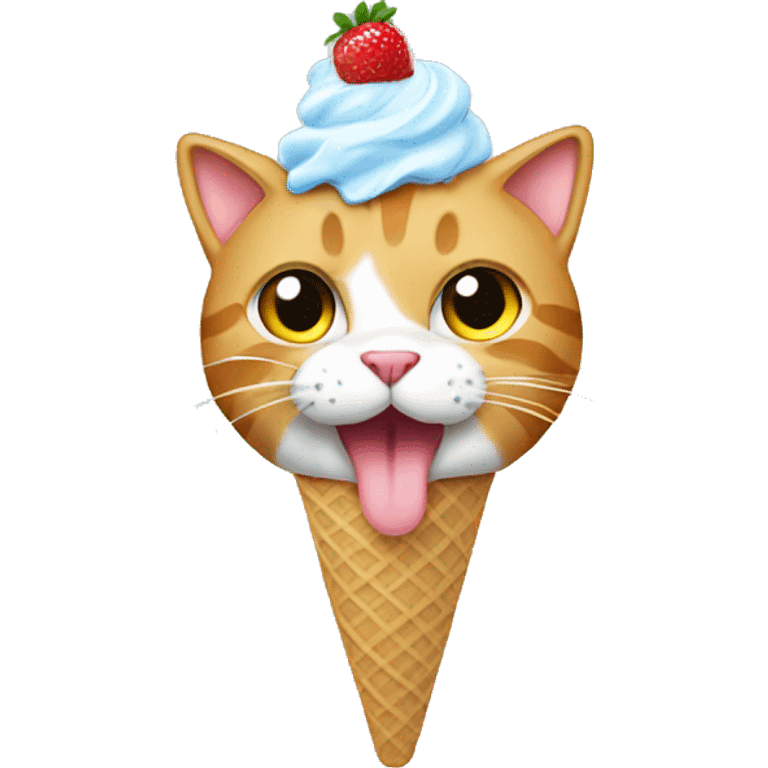 Britan cat eating ice creat emoji