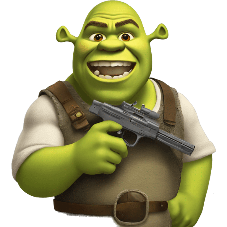 Shrek with a gun  emoji