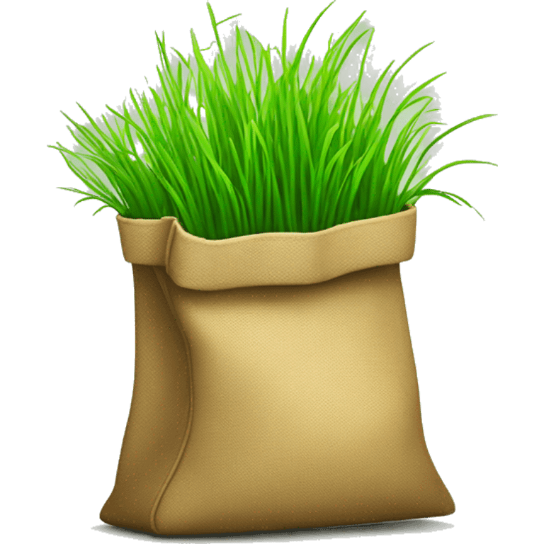 Bag with greeb grass emoji