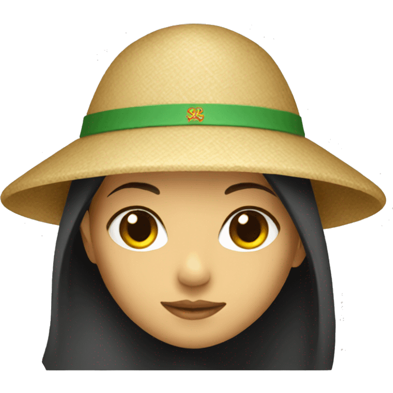 Girl with chinese hat emoji