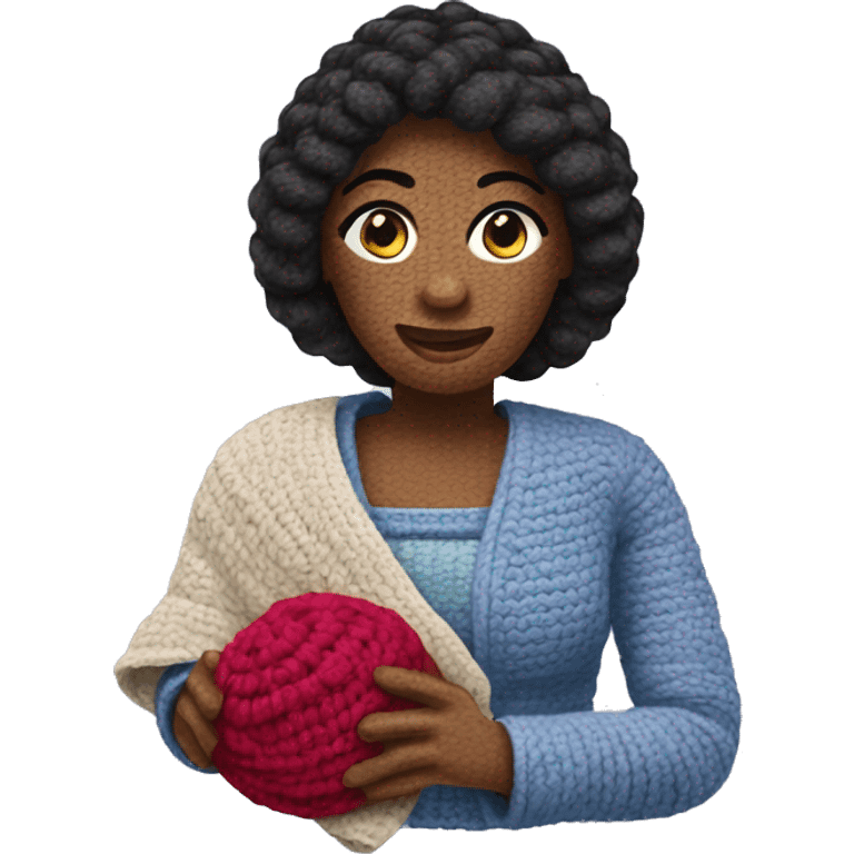 Crocheting woman emoji