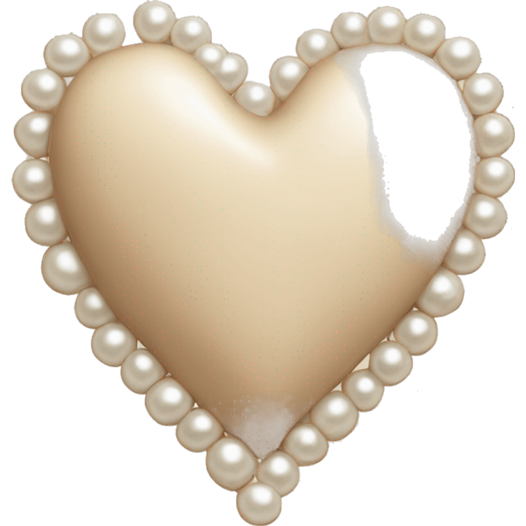 beige heart and pearls emoji