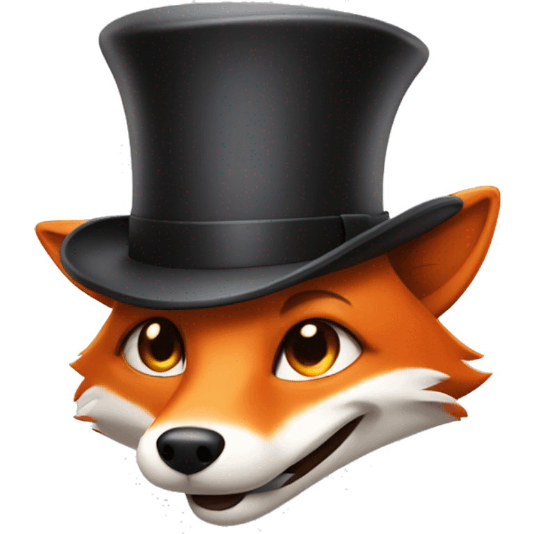 Winking fox with bowler hat emoji