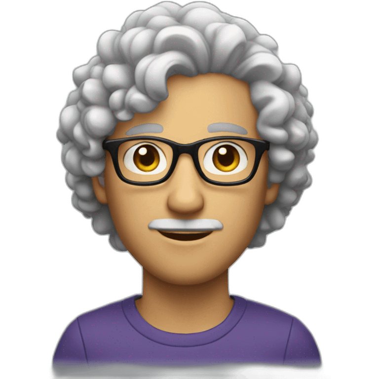 white man with curly hair top and big glasses emoji