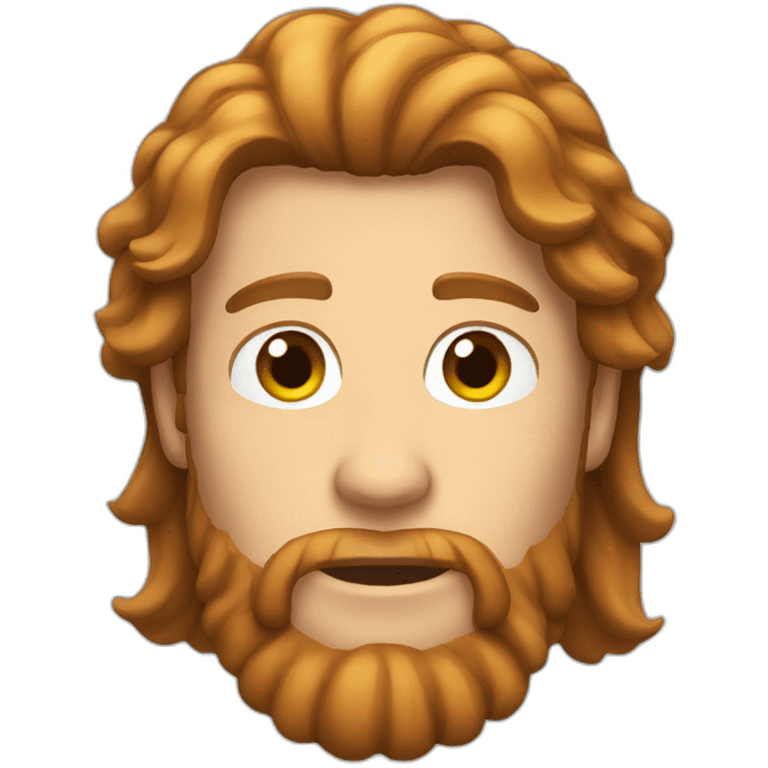 Brown Mullet and ginger beard emoji