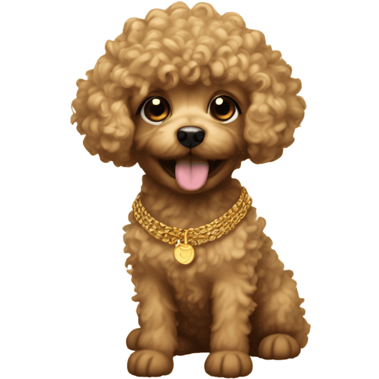 Small curly hair dog with gold fur  emoji