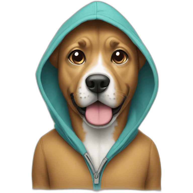 Dog wearded a hoodie emoji