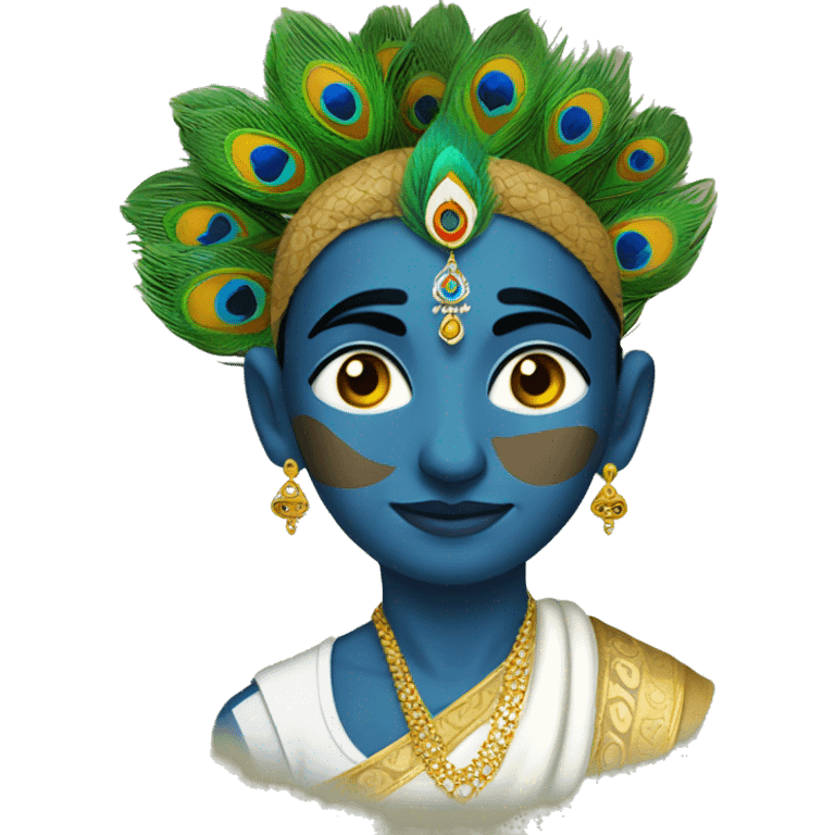 Krishna with peacock feather  emoji