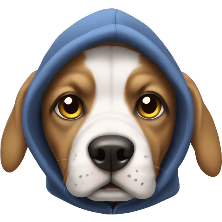 Dog wearing a hoodie emoji