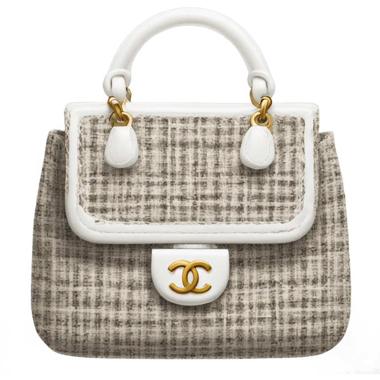 Tweed white chanel bag  emoji