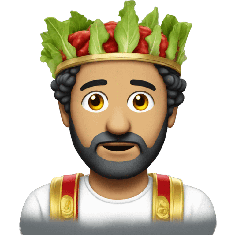 Cyril hanouna with a caesar headband emoji