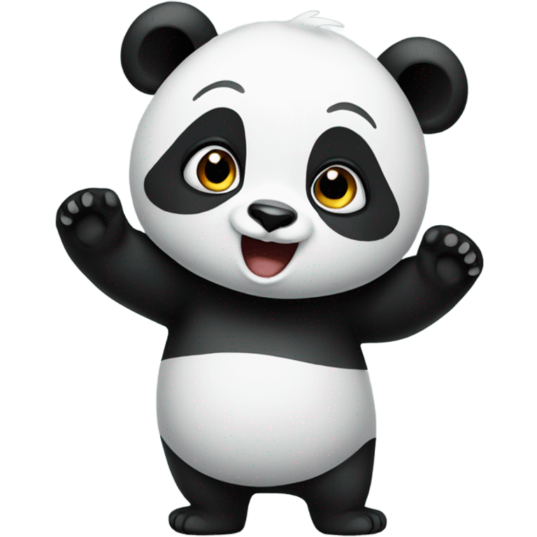 panda waving heyy emoji