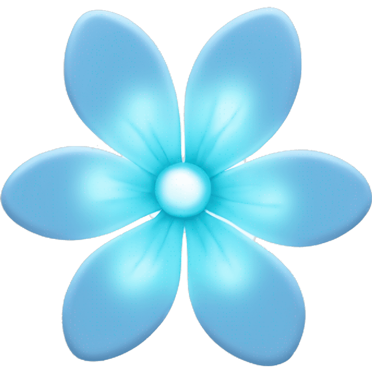 Light blue pretty flower with white glow in the middle  emoji