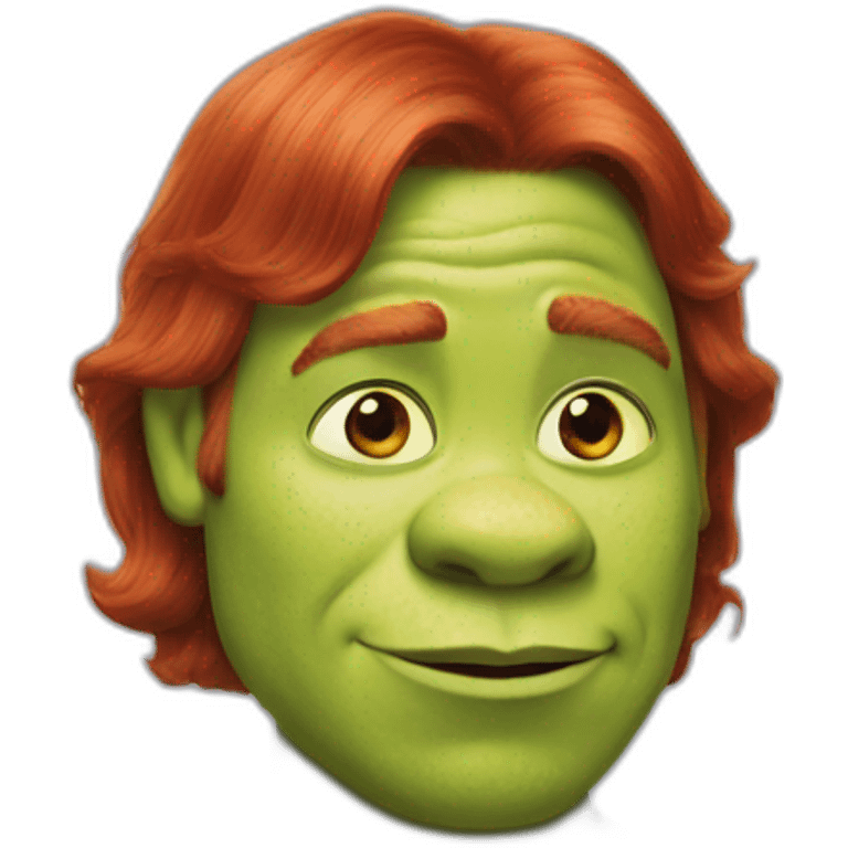 Shrek with red hair emoji