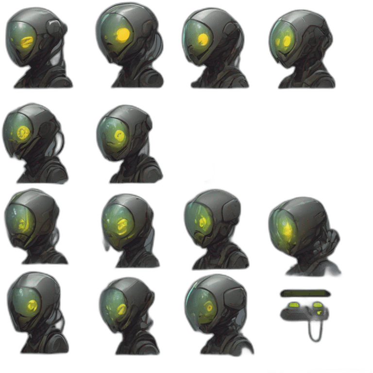 cyberpunk alien character desing scifi roguelike rpg style inspired by slay the spire digital art emoji