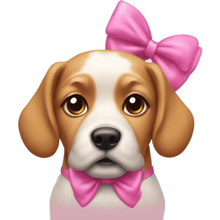 Dog wearing pink bow  emoji