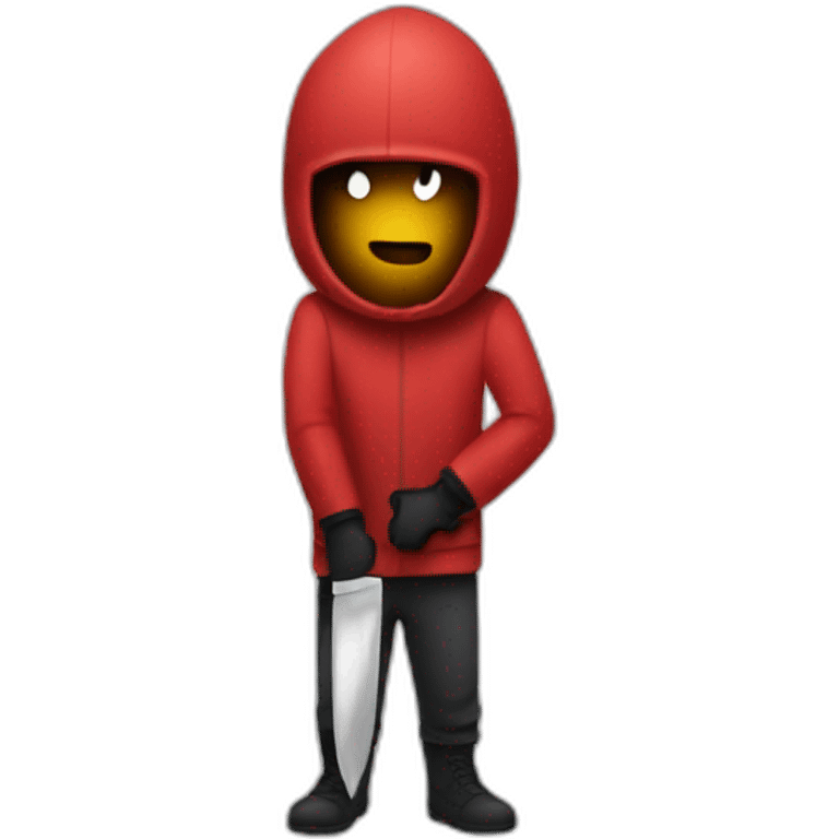 Among us red crewmate with a knife emoji