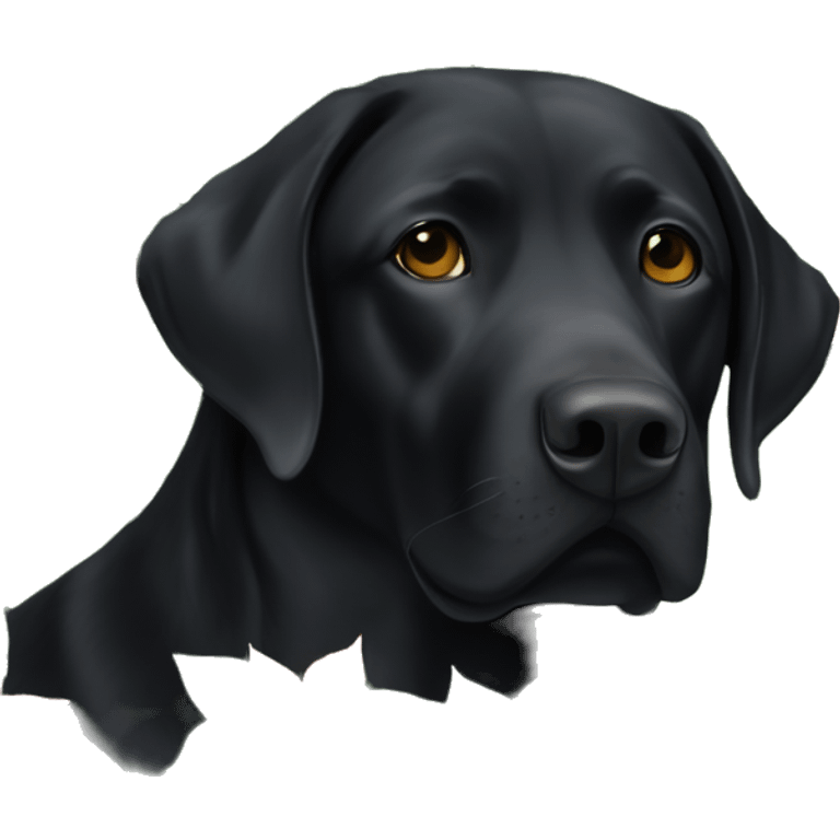 Black Labrador poinsettias  emoji