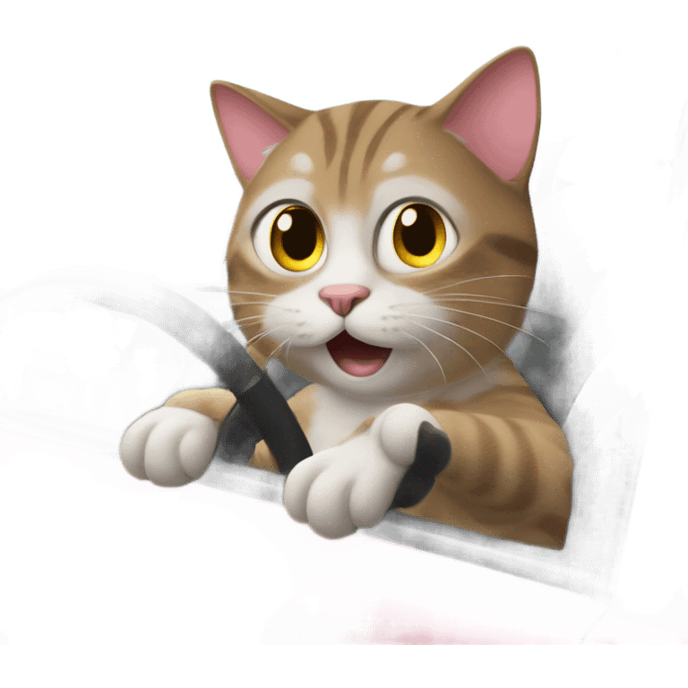 Cat driving car  emoji