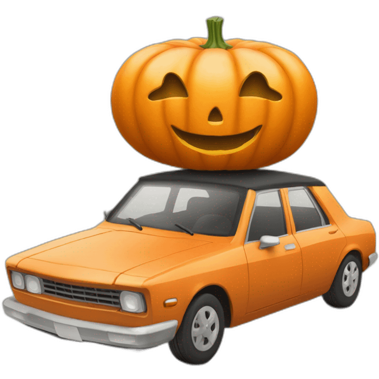 Citrouille qui dans une voiture emoji