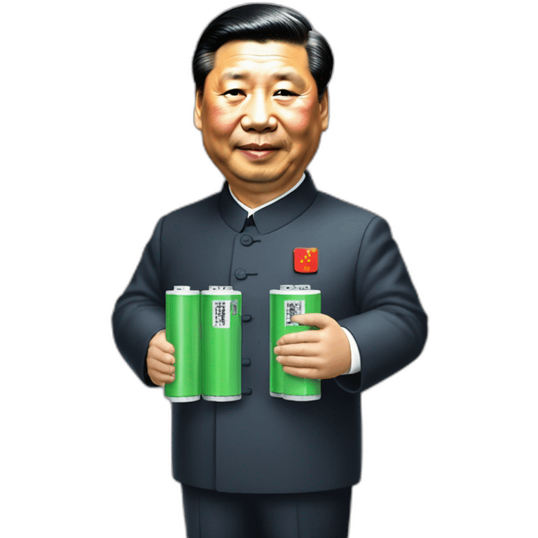 Xi Jinping holding li-ion batteries emoji