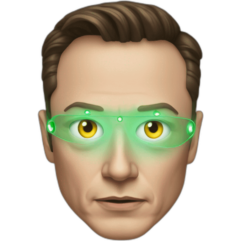 Evil Elon Musk with laser eyes emoji