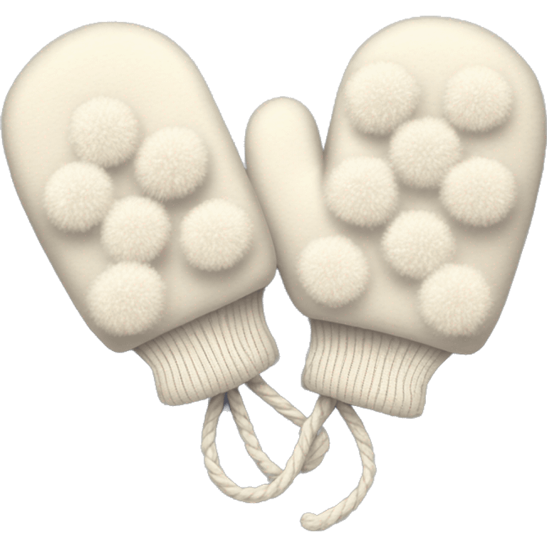 A pair of cute winter mittens with fur emoji