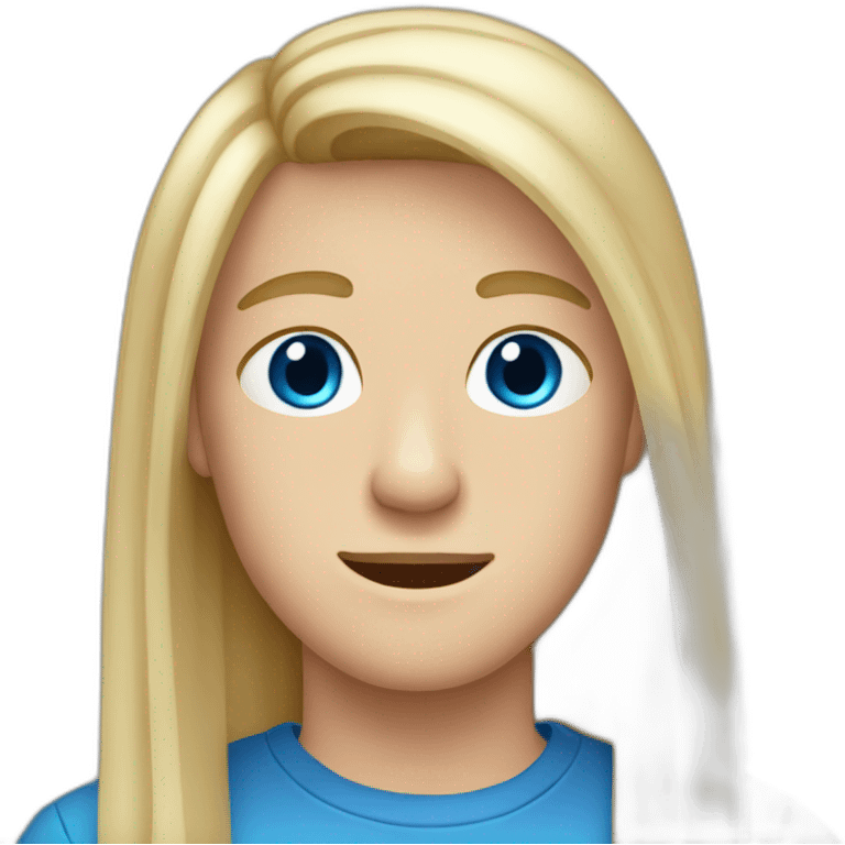 blue-eyed male teen with long straight blond hair emoji