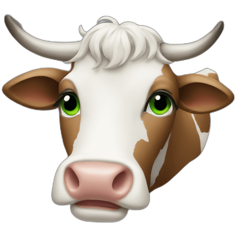 Cow with green earrings emoji