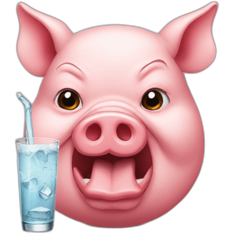 angry pig drinking vodka emoji