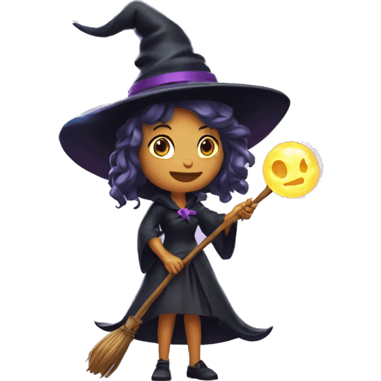 witch casting spell with a Magic wand emoji