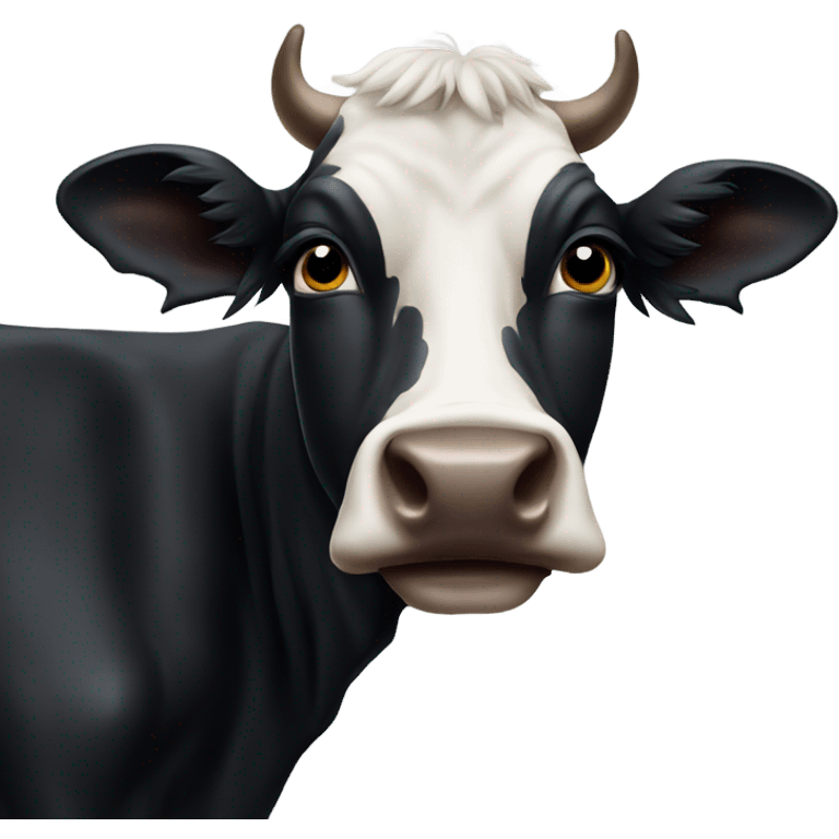 All black cow  emoji