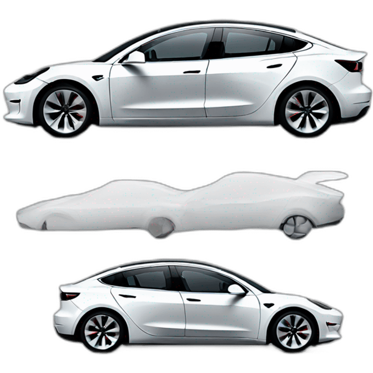 White Tesla model 3 emoji