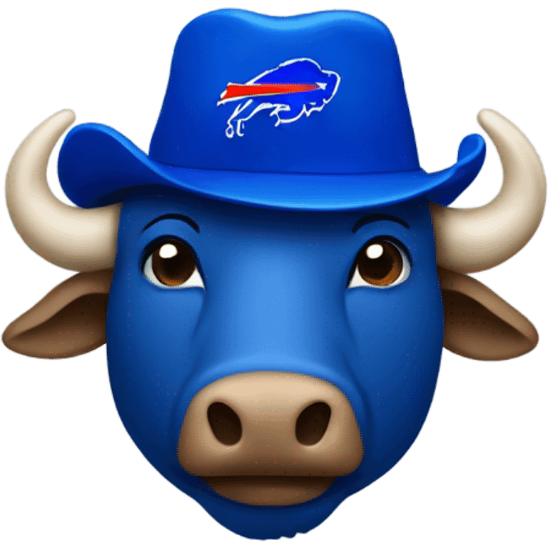 Buffalo wearing buffalo bills hat emoji