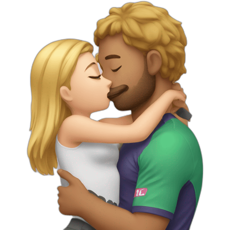 Sport woman kissing a cat emoji