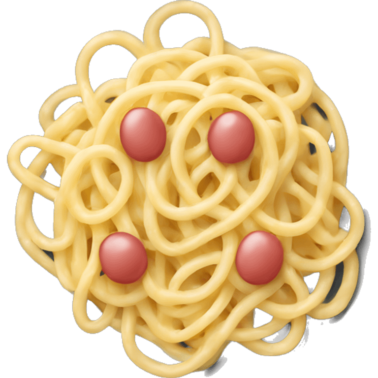 a plate of carbonara pasta in a love shape emoji