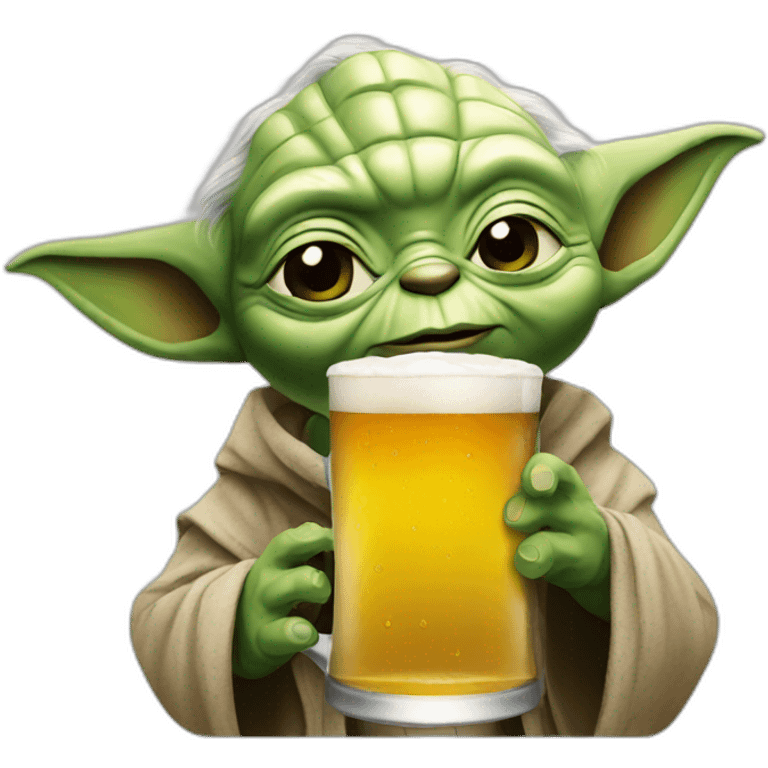 Yoda drink a beer emoji