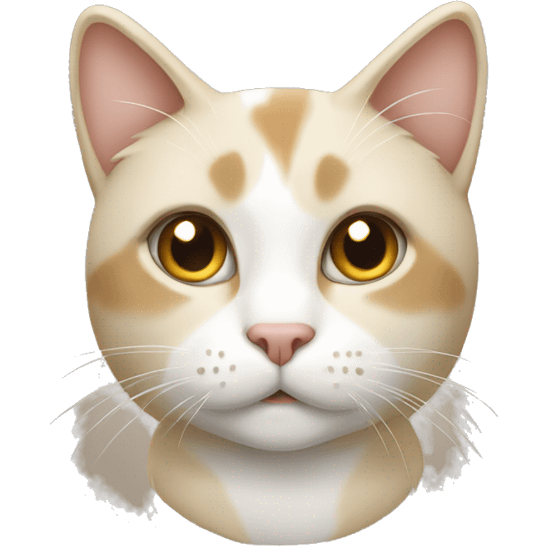 Beige and white cat emoji