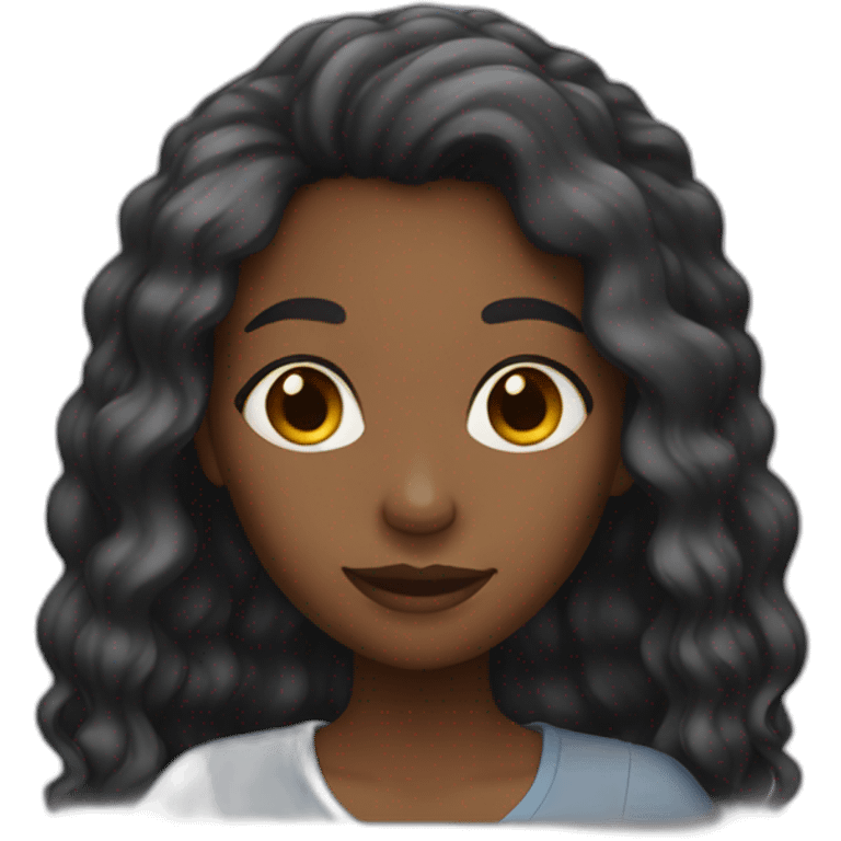 Black woman with long hair say ok emoji